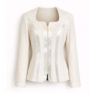 NWT MARK EDWARDS  I  Vintage Winter White Jacket - 4